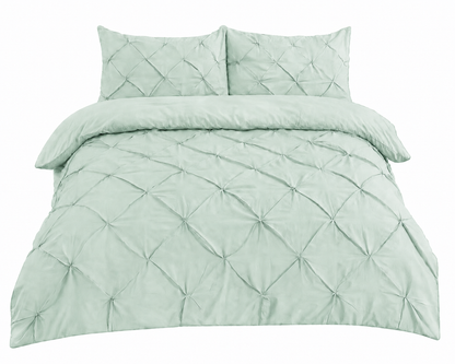 Alexander Pintuck Pinch Pleated Duvet Cover Set – Easy Care Microfibre Bedding | Night Zone
