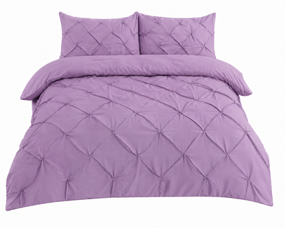 Alexander Pintuck Pinch Pleated Duvet Cover Set – Easy Care Microfibre Bedding | Night Zone
