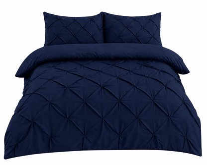 Alexander Pintuck Pinch Pleated Duvet Cover Set – Easy Care Microfibre Bedding | Night Zone