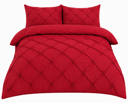 Alexander Pintuck Pinch Pleated Duvet Cover Set – Easy Care Microfibre Bedding | Night Zone