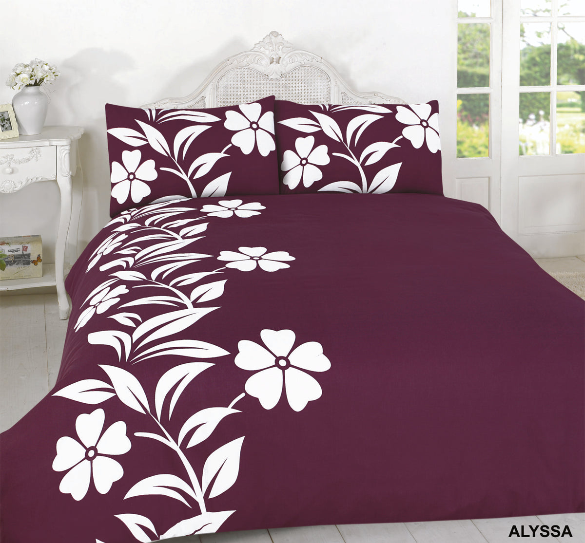Alyssa Printed Polycotton Duvet Cover Set – Soft Easy Care Bedding | Night Zone