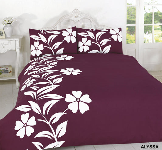 Alyssa Printed Polycotton Duvet Cover Set – Soft Easy Care Bedding | Night Zone