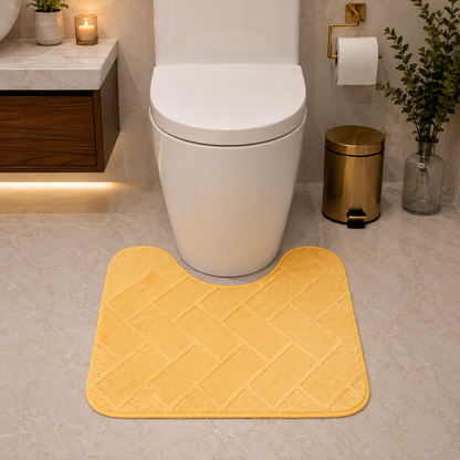 Memory Foam Bath Mat Set – Block Bricks Non Slip Bathroom Rug | Night Zone