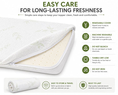 Bamboo Memory Foam Mattress Topper – Orthopaedic Pressure Relief Comfort | Night Zone