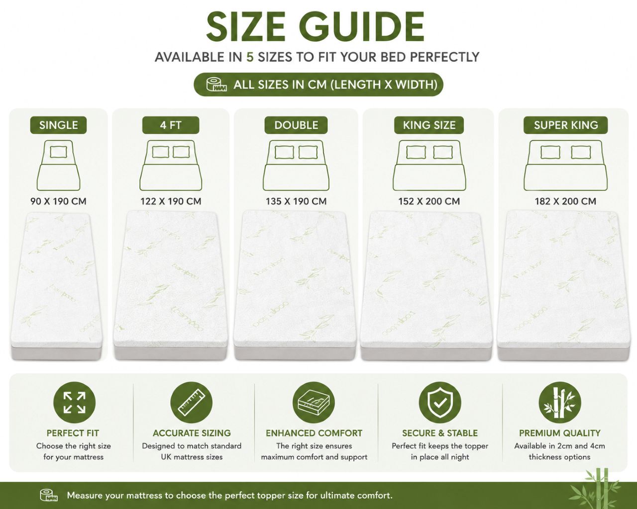 Bamboo Memory Foam Mattress Topper – Orthopaedic Pressure Relief Comfort | Night Zone