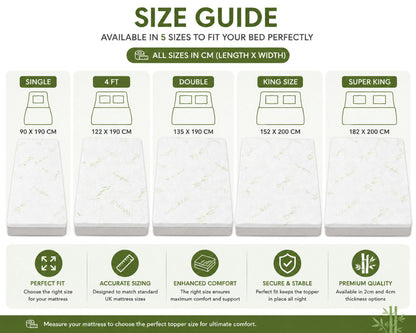 Bamboo Memory Foam Mattress Topper – Orthopaedic Pressure Relief Comfort | Night Zone