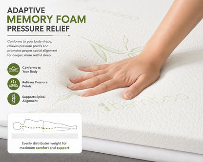Bamboo Memory Foam Mattress Topper – Orthopaedic Pressure Relief Comfort | Night Zone