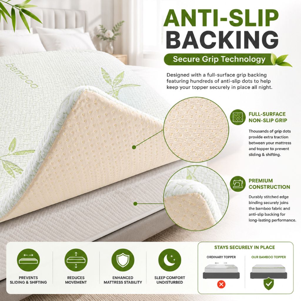 Bamboo Memory Foam Mattress Topper – Orthopaedic Pressure Relief Comfort | Night Zone