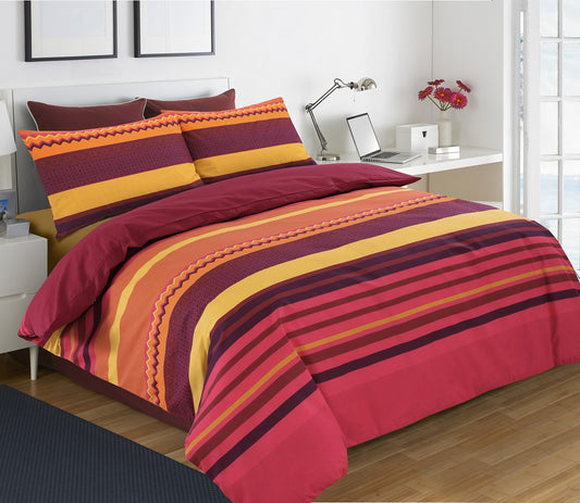 Benjamin Stripes Polycotton Duvet Cover Set – Soft Easy Care Striped Bedding | Night Zone