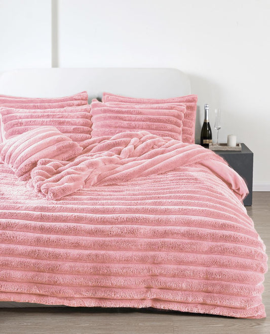 Big Cord Teddy Fleece Thermal Duvet Cover Set – Soft Warm Cosy Bedding | Night Zone