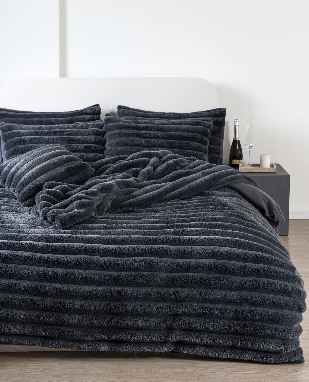 Big Cord Teddy Fleece Thermal Duvet Cover Set – Soft Warm Cosy Bedding | Night Zone