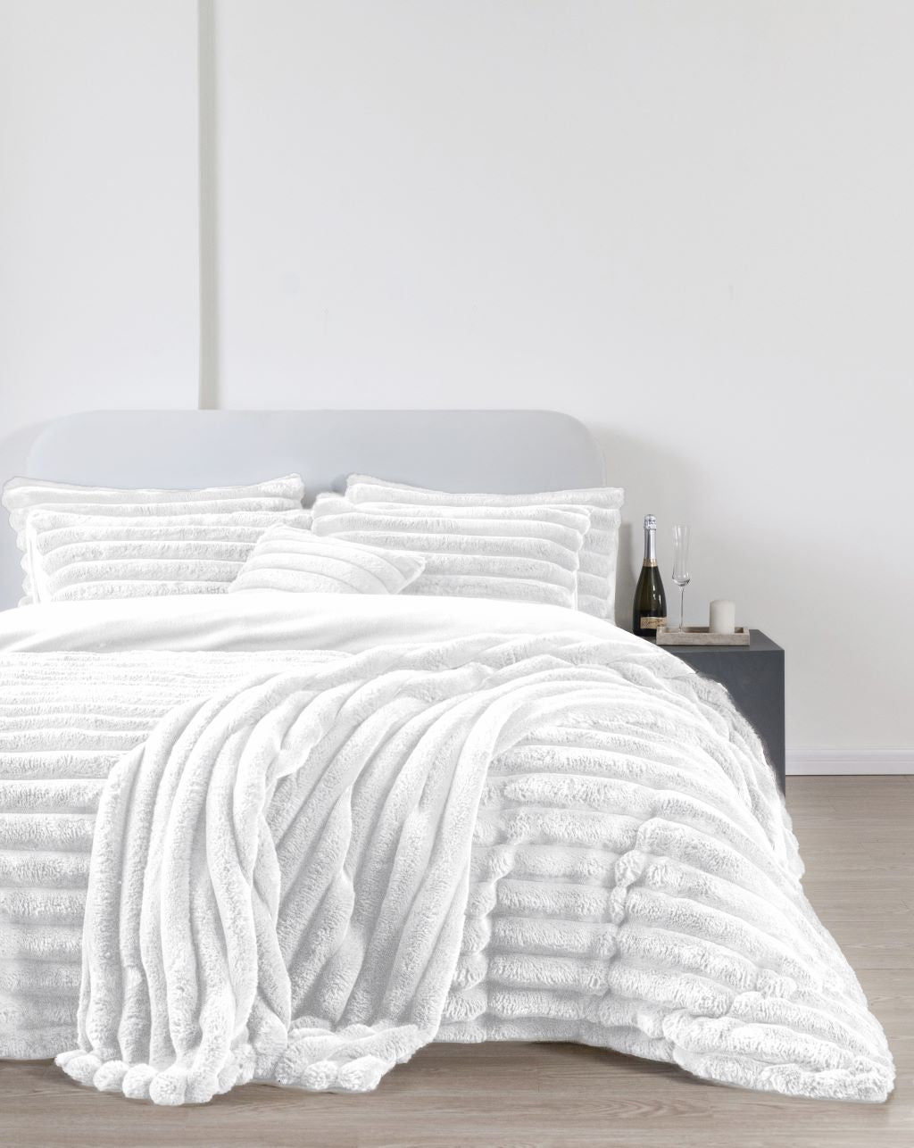Big Cord Teddy Fleece Thermal Duvet Cover Set – Soft Warm Cosy Bedding | Night Zone