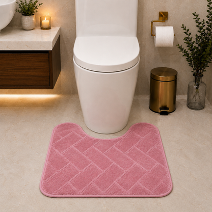 Memory Foam Bath Mat Set – Block Bricks Non Slip Bathroom Rug | Night Zone