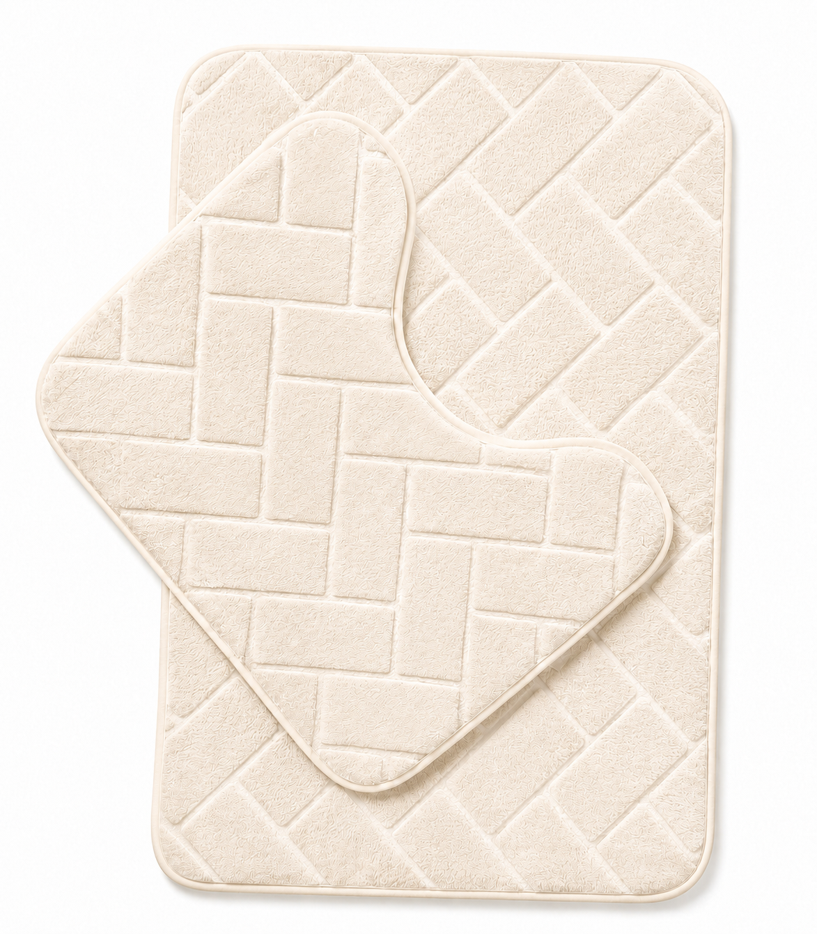 Memory Foam Bath Mat Set – Block Bricks Non Slip Bathroom Rug | Night Zone