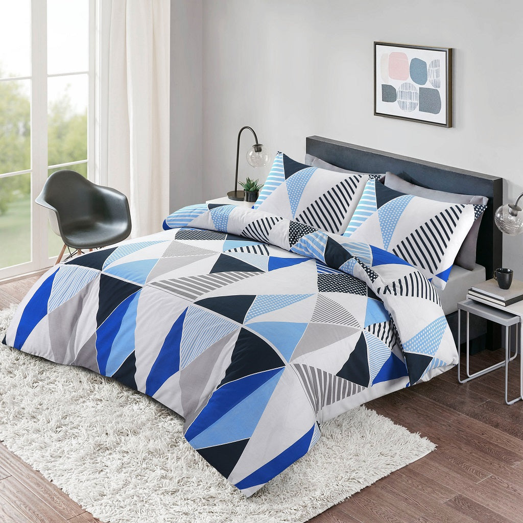 Brandon Printed Polycotton Duvet Cover Set – Soft Easy Care Bedding | Night Zone