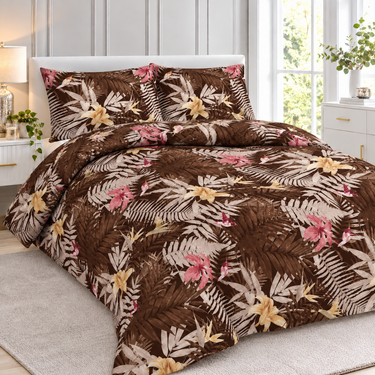 Abby Printed Polycotton Duvet Cover Set – Soft Easy Care Bedding | Night Zone