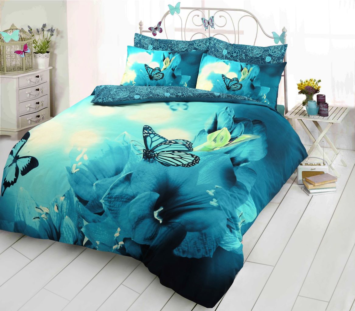 3D Butterfly Printed Poly cotton Duvet Cover Set | Night Zone