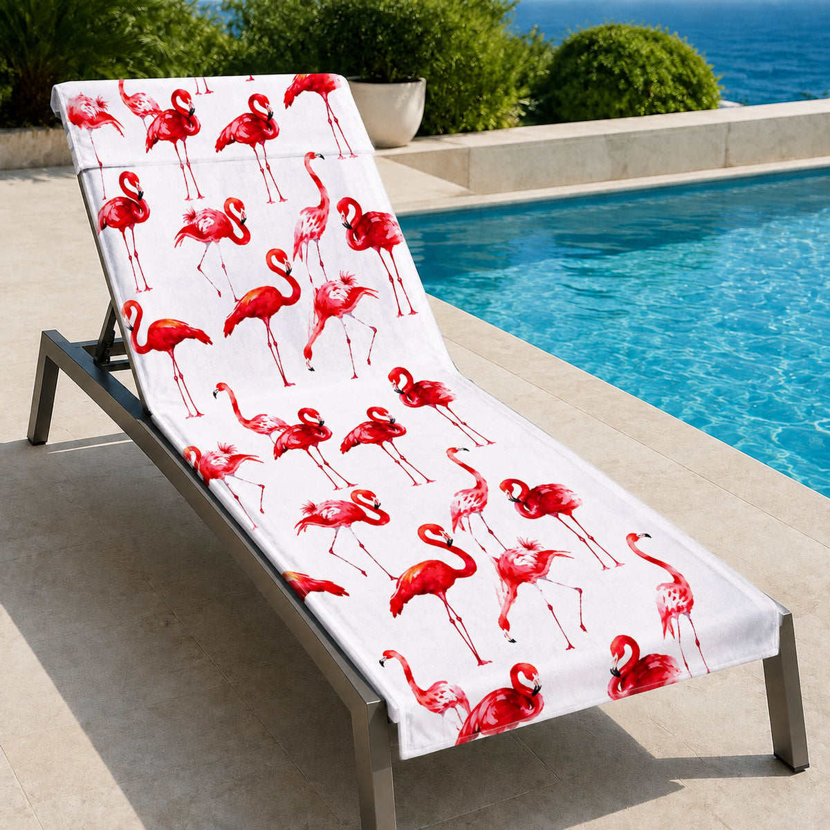 Printed Microfiber Beach & Sun Lounger Towel with Hood | Night Zone