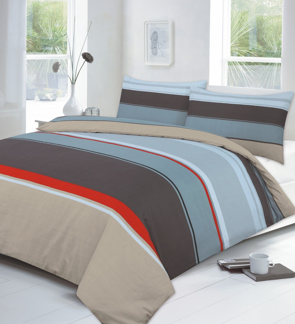 Carter Printed Polycotton Duvet Cover Set – Soft Easy Care Bedding | Night Zone