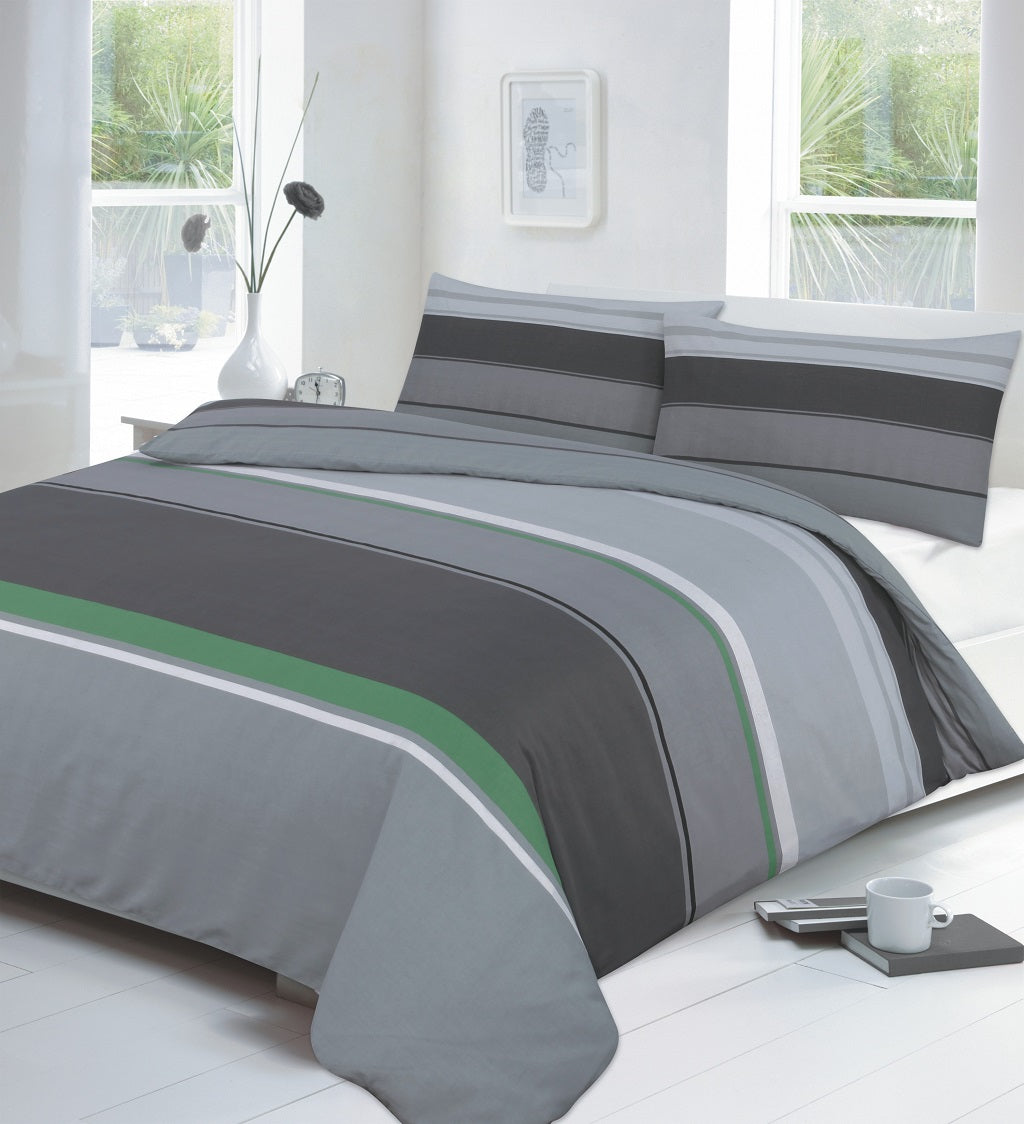 Carter Printed Polycotton Duvet Cover Set – Soft Easy Care Bedding | Night Zone