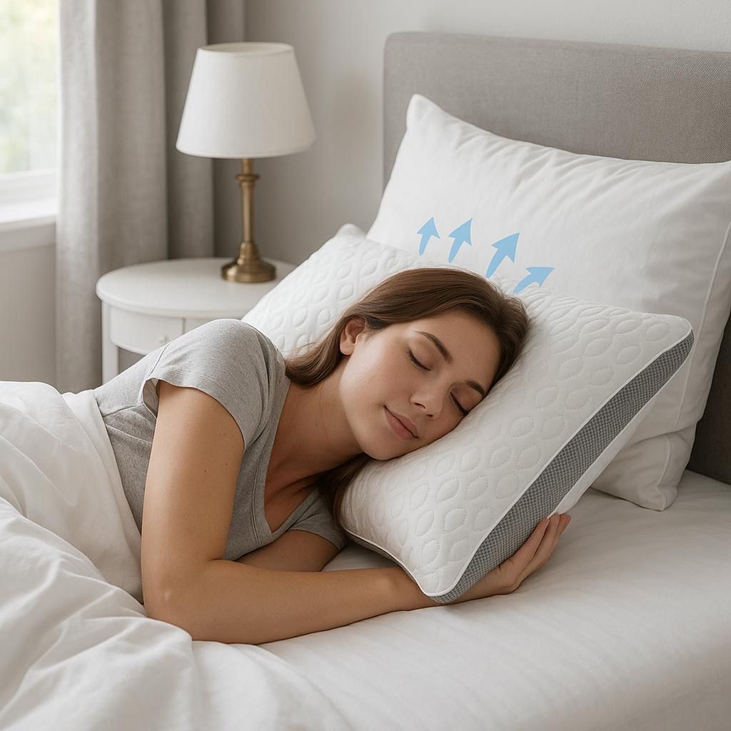 Cooling Pillow 48x78cm – Breathable Hollowfibre Hotel Quality Pillow | Night Zone