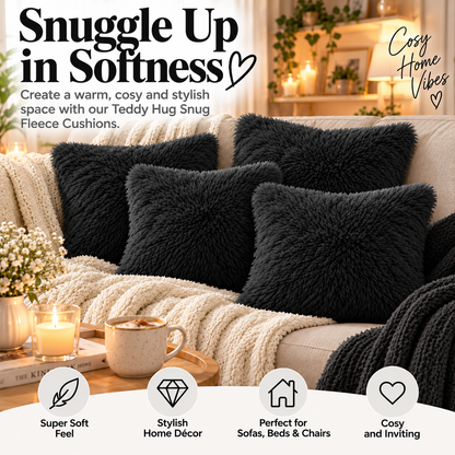Teddy Hug Fleece Cushion Cover – Soft Fluffy Snug Cuddle Cushion Cover | Night Zone