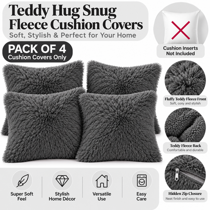 Teddy Hug Fleece Cushion Cover – Soft Fluffy Snug Cuddle Cushion Cover | Night Zone