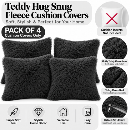 Teddy Hug Fleece Cushion Cover – Soft Fluffy Snug Cuddle Cushion Cover | Night Zone