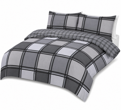 Logan Printed Polycotton Duvet Cover Set – Soft Easy Care Modern Bedding | Night Zone