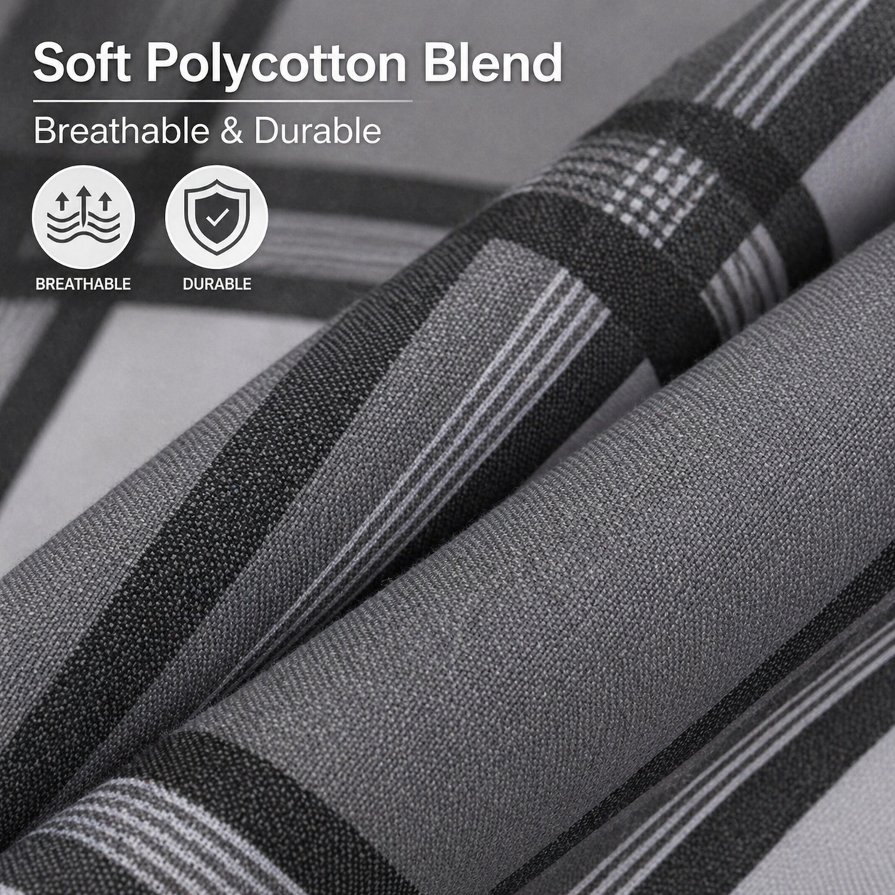 Logan Printed Polycotton Duvet Cover Set – Soft Easy Care Modern Bedding | Night Zone