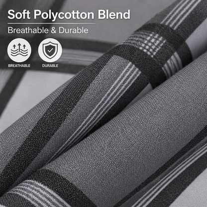 Logan Printed Polycotton Duvet Cover Set – Soft Easy Care Modern Bedding | Night Zone