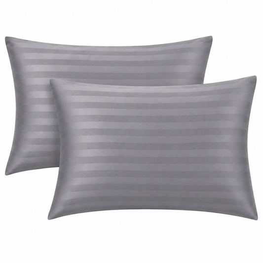 400 Thread Count Egyptian Cotton Stripe Pillow Cases – Hotel Quality Bedding | Night Zone