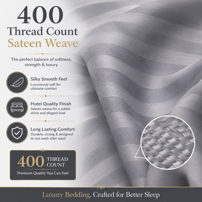 400 Thread Count Egyptian Cotton Stripe Pillow Cases – Hotel Quality Bedding | Night Zone