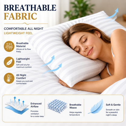 Microfiber Stripe Pillowcase Set of 2 – Soft Hotel Quality Bedding | Night Zone