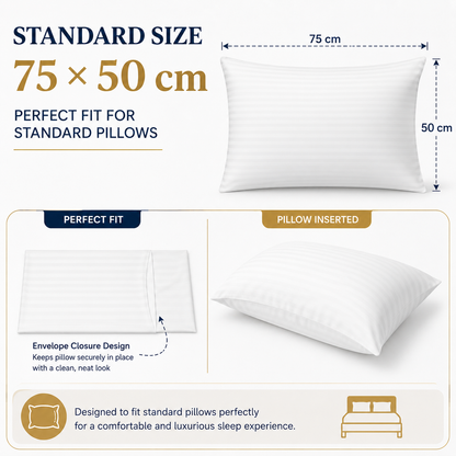 Microfiber Stripe Pillowcase Set of 2 – Soft Hotel Quality Bedding | Night Zone