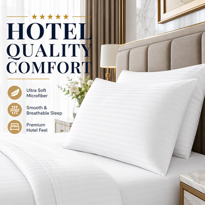 Microfiber Stripe Pillowcase Set of 2 – Soft Hotel Quality Bedding | Night Zone