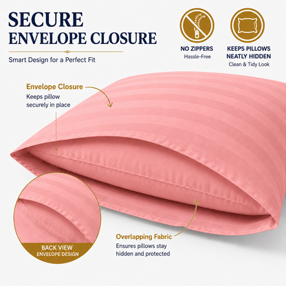 Microfiber Stripe Pillowcase Set of 2 – Soft Hotel Quality Bedding | Night Zone