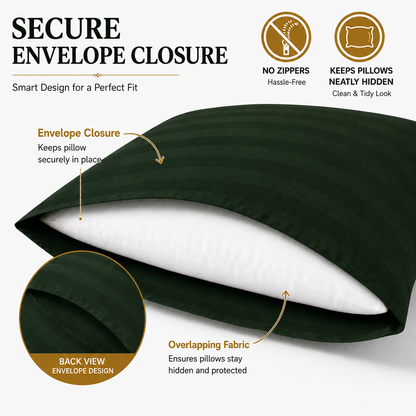 Microfiber Stripe Pillowcase Set of 2 – Soft Hotel Quality Bedding | Night Zone