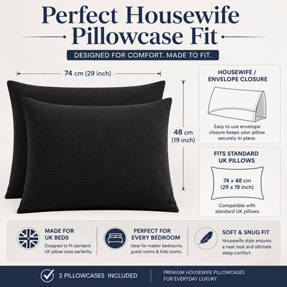 Flannelette Pillow Cases – 100% Brushed Cotton Soft Warm Bedding | Night Zone