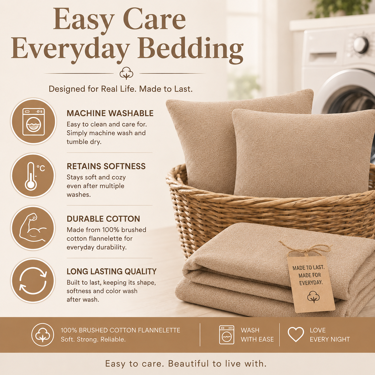 Flannelette Pillow Cases – 100% Brushed Cotton Soft Warm Bedding | Night Zone