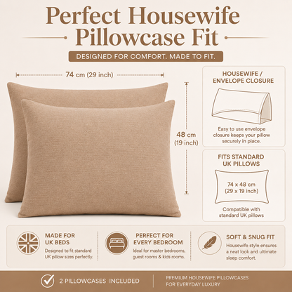 Flannelette Pillow Cases – 100% Brushed Cotton Soft Warm Bedding | Night Zone