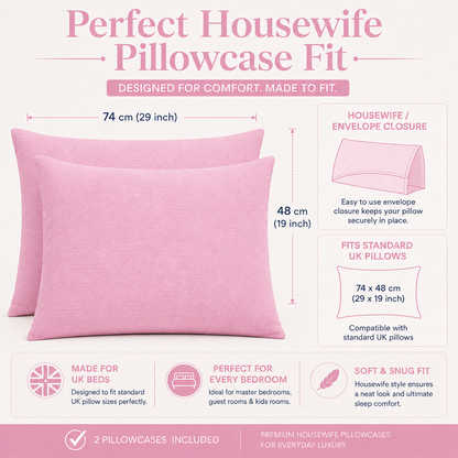 Flannelette Pillow Cases – 100% Brushed Cotton Soft Warm Bedding | Night Zone