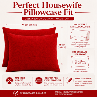 Flannelette Pillow Cases – 100% Brushed Cotton Soft Warm Bedding | Night Zone