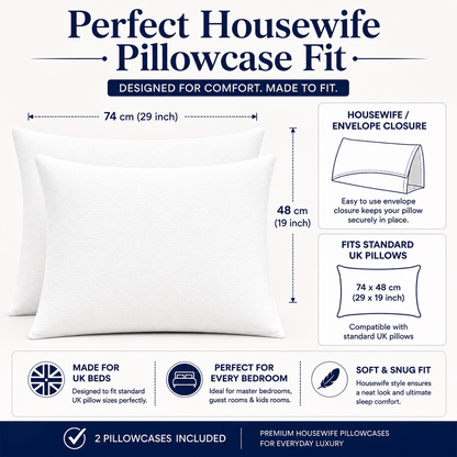 Flannelette Pillow Cases – 100% Brushed Cotton Soft Warm Bedding | Night Zone