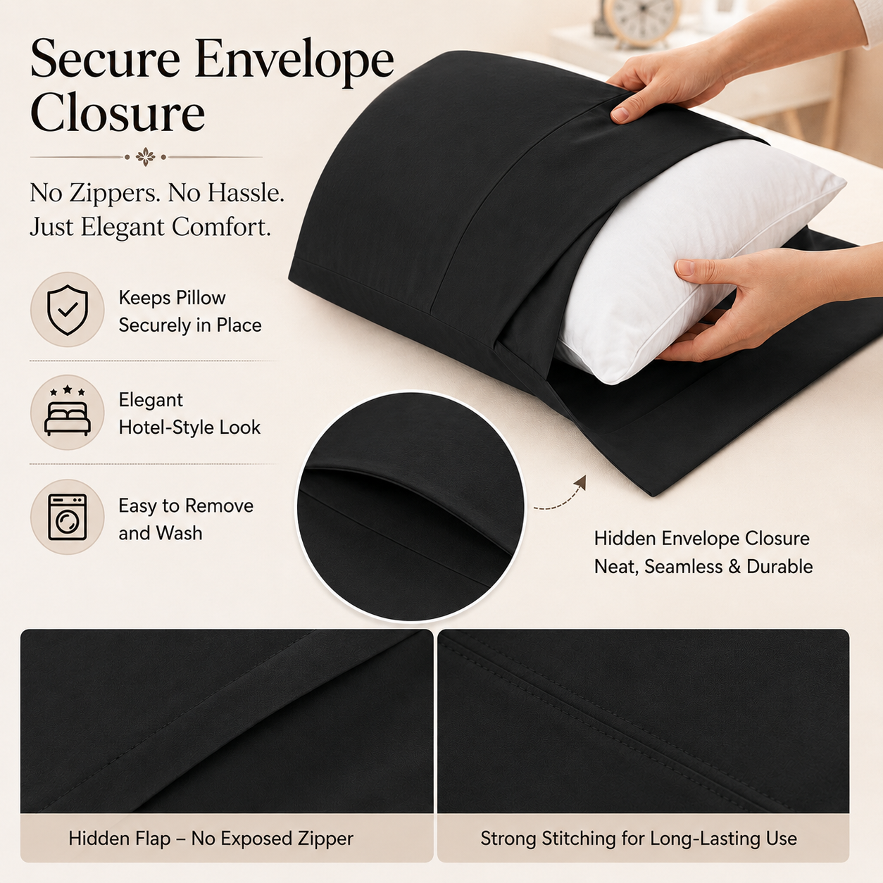 200 Thread Count Egyptian Cotton Pillowcases Pair – Hotel Quality Bedding | Night Zone