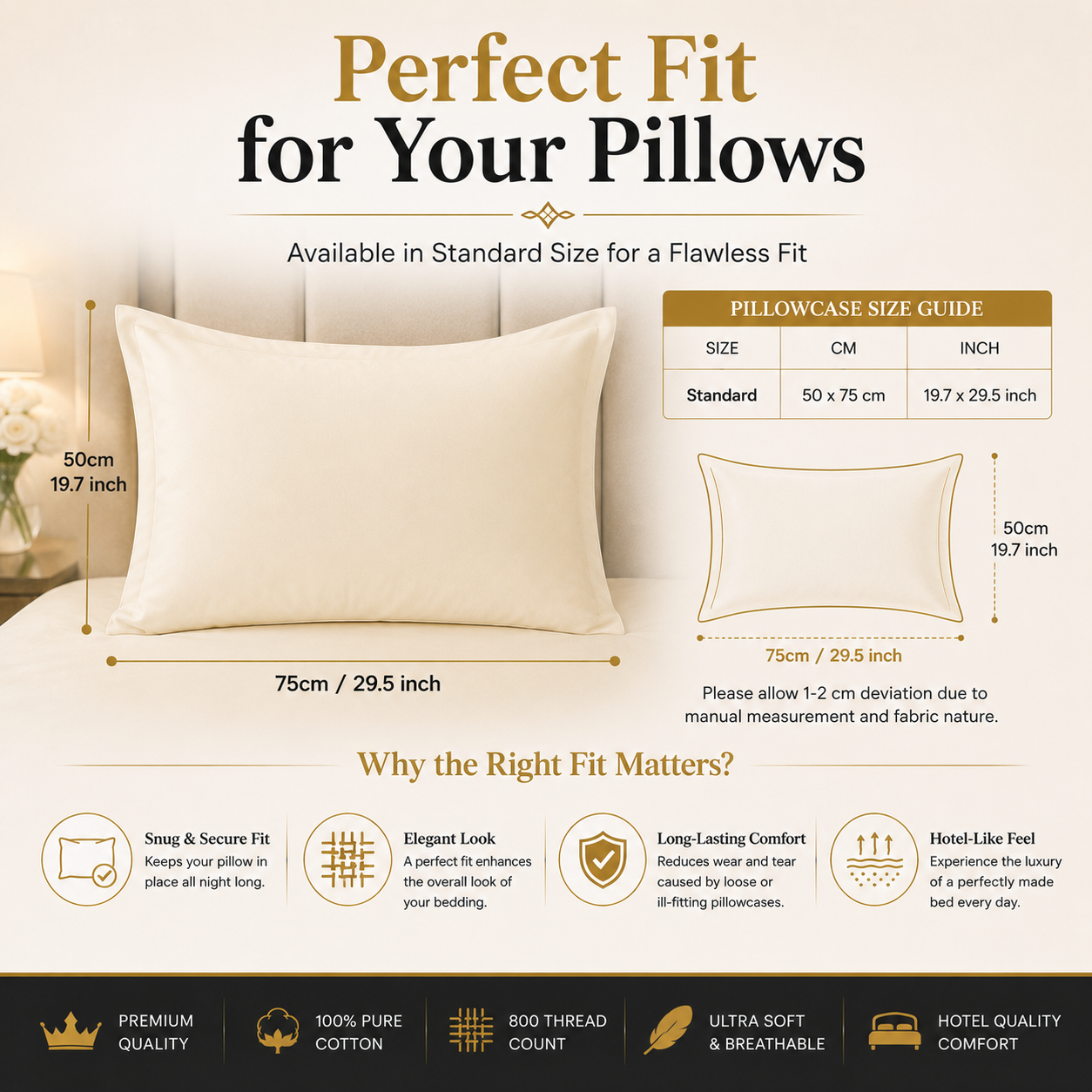 800 Thread Count Egyptian Cotton Pillow Cases – Luxury Hotel Quality Bedding | Night Zone
