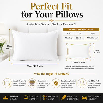 800 Thread Count Egyptian Cotton Pillow Cases – Luxury Hotel Quality Bedding | Night Zone
