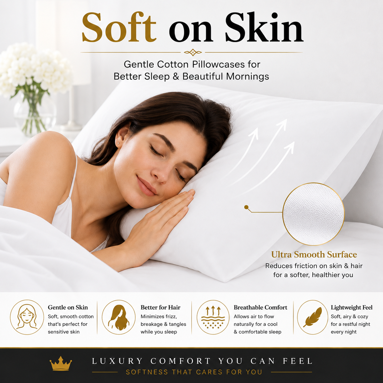 800 Thread Count Egyptian Cotton Pillow Cases – Luxury Hotel Quality Bedding | Night Zone