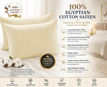 400 Thread Count Egyptian Cotton Pillow Case – Luxury Hotel Quality Bedding | Night Zone