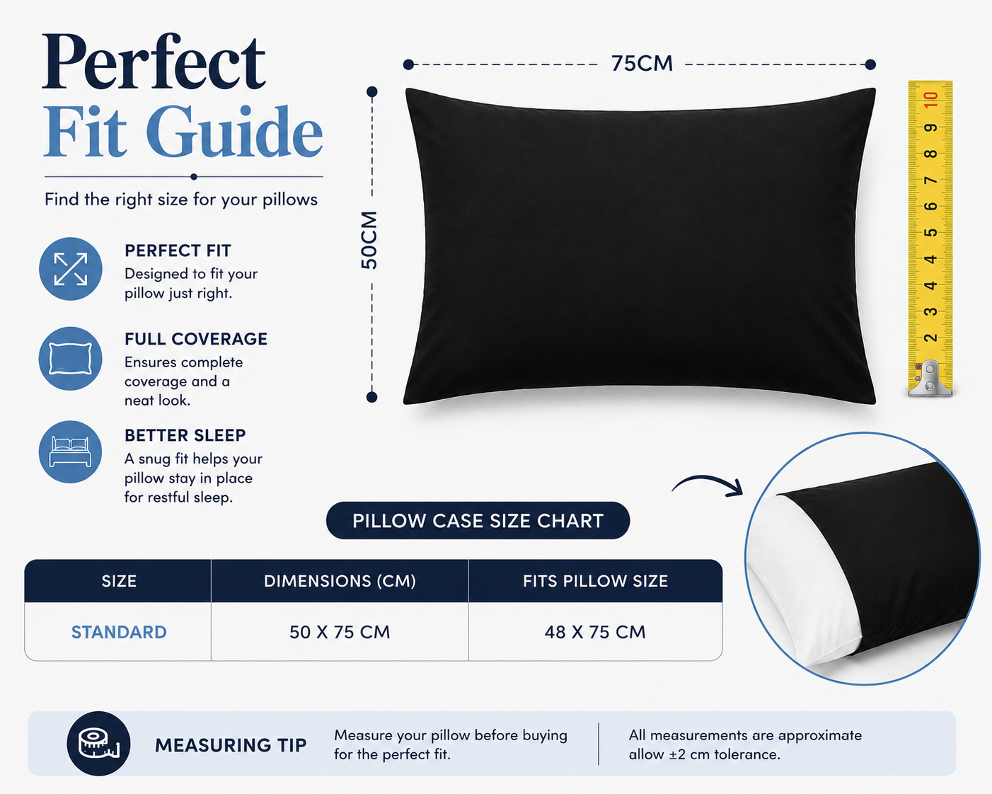 180 Thread Count Percale Pillow Cases Pair – Luxury Easy Care Bedding | Night Zone